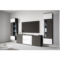 INOSIGN Wohnwand "KENIA", (Komplett-Set, 3 St.), Vitrinen mit Eckverglasung, hängend und stehend montierbar von Inosign