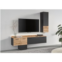 INOSIGN Wohnwand "Laport, Breite 195cm, inkl. 1 Lowboard mit indirekter Beleuchtung &", (2 St.), 1 Hängeschrank, TV-Wand, TV-Möbel, Mediawand, Wohnkombination von Inosign