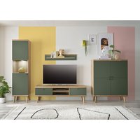 INOSIGN Wohnwand "MAVAS", (Set, 4 St.), in moderner Trendfarbe, Griffe aus Metall (Schwarz), Breite 337 cm von Inosign