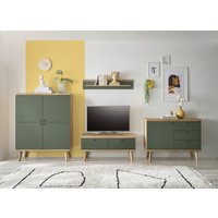 INOSIGN Wohnwand "MAVAS", (Set, 4 St.), in moderner Trendfarbe, Griffe aus Metall (Schwarz), Breite 341 cm von Inosign