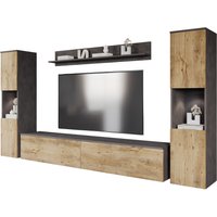 INOSIGN Wohnwand "PARIS, Vitrine Türanschlag links/rechts wechselbar", (Komplett-Set, 4 St.), grifflose Design, stehend und hängend montierbar von Inosign