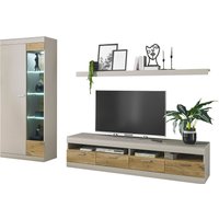 INOSIGN Wohnwand "SCARA", (3 St.), trendige Farbe mit Applikation Zinneiche Dekor, mit Softclose-Funktion von Inosign