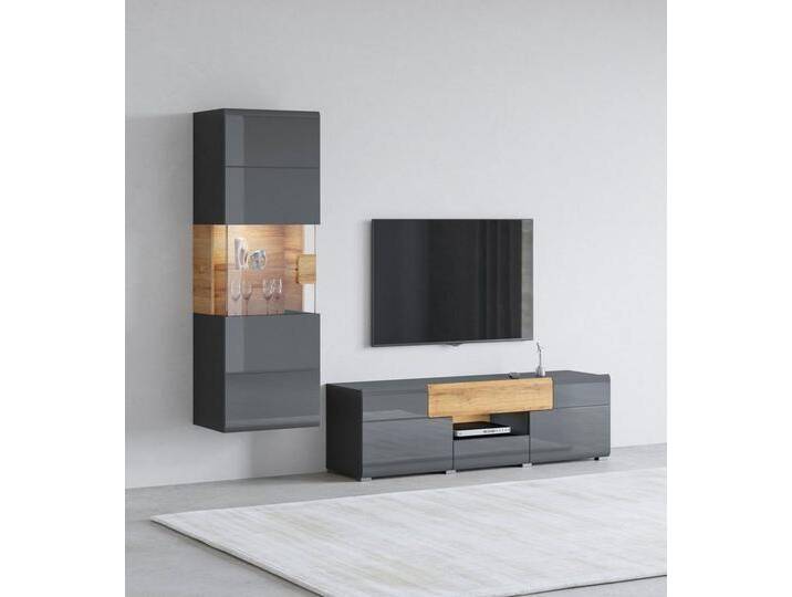 INOSIGN Wohnwand Toledo, (2-St), grau, antrazit/antrazit hgl-grandson von Inosign