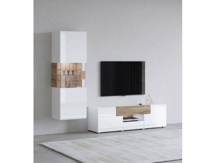 INOSIGN Wohnwand Toledo, (2-St), weiß, weiss-sanremo/weiss hgl-sanremo von Inosign