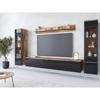 INOSIGN Wohnwand "VERA II, Vitrinen Türanschlag wechselbar", (Komplett-Set, 4 St.), Mediawand 260 cm, Vitrine mit Verglasung, stehend und hängend von Inosign