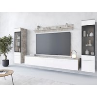 INOSIGN Wohnwand "VERA II, Vitrinen Türanschlag wechselbar", (Komplett-Set, 4 St.), Mediawand 260 cm, Vitrine mit Verglasung, stehend und hängend von Inosign