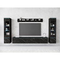 INOSIGN Wohnwand "VERA II, Vitrinen Türanschlag wechselbar", (Komplett-Set, 4 St.), Mediawand 260 cm, Vitrine mit Verglasung, stehend und hängend von Inosign