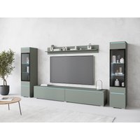 INOSIGN Wohnwand "VERA II, Vitrinen Türanschlag wechselbar", (Komplett-Set, 4 St.), Mediawand 260 cm, Vitrine mit Verglasung, stehend und hängend von Inosign