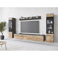 INOSIGN Wohnwand "VERA II, Vitrinen Türanschlag wechselbar", (Komplett-Set, 4 St.), Mediawand 260 cm, Vitrine mit Verglasung, stehend und hängend von Inosign