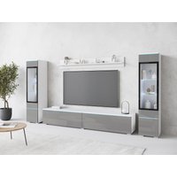 INOSIGN Wohnwand "VERA II, Vitrinen Türanschlag wechselbar", (Komplett-Set, 4 St.), Mediawand 260 cm, Vitrine mit Verglasung, stehend und hängend von Inosign