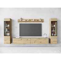 INOSIGN Wohnwand "VERA II, Vitrinen Türanschlag wechselbar", (Komplett-Set, 4 St.), Mediawand 260 cm, Vitrine mit Verglasung, stehend und hängend von Inosign