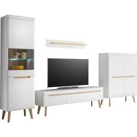 INOSIGN Wohnwand "Torge, Anbauwand, Schrankwand, Mediawand, Wohnzimmer-Set", (Set, 4 St.), enthält 1 Vitrine, 1 Lowboard, 1 Highboard + 1 Wandboard, 360 cm breit von Inosign