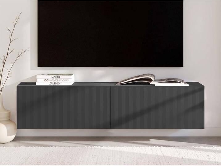 Lowboard INOSIGN Antibes TV-Lowboard, Breite 192/154/128 cm, TV-Schrank , schwarz (schwarz matt), B:154cm H:32cm T:42cm, FSC-zertifizierter Holzwerkstoff, Sideboards, TV-Kommode, 3D-Fronten, Push-To-Open-Funktion, Wandmontage von Inosign