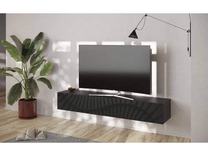 TV-Board INOSIGN Snake, Schwebe-Lowboard, TV-Schrank, Media-Board, Breite 180 cm , schwarz (anthrazit mit siebdruck), B:180cm H:28cm T:30cm, Sideboards, mit Siebdruck-Front, 1 Klappe, wandhängend, stilvoll & funktional von Inosign