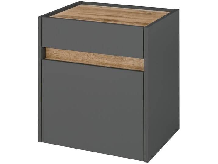 Nachtkommode INOSIGN CiTY/GiRON, Nachttisch, Nachtschrank, Bestellschrank, Nachtkonsole , schwarz (anthrazit, wotan eiche dekor), B:50cm H:56cm T:40cm, FSC-zertifizierter Holzwerkstoff, Sideboards, in zwei Farben erhältlich, Stauraumfach und Schublade von Inosign