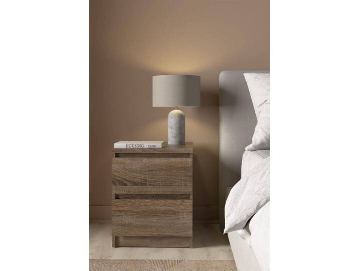 Nachttisch INOSIGN Naia, Nachtkommode, Nachtschrank, Beistelltisch , braun (trüffelfarben), B:40,4cm H:49,5cm T:50cm, Tische, mit 2 Schubladen, Breite 40 cm, Höhe 50 cm von Inosign