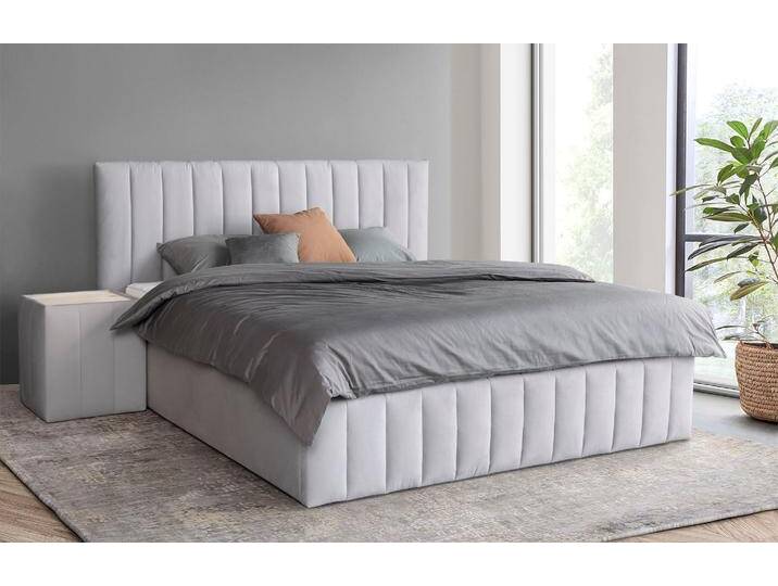 Polsterbett INOSIGN Effy erhältlich in der Breite 180x200cm , grau (hellgrau), B:203cm H:117cm L:217cm, Betten, wahlweise mit Lattenrost und King-Matratze (28cm) von Inosign