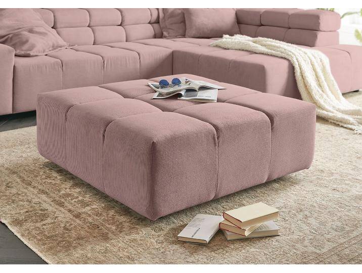 Polsterhocker INOSIGN Ancona , rosa (altrosa), B:107cm H:39cm T:107cm, 95% Polyester, 5% Nylon, Hocker, passend zur Ancona -Polsterserie, auch in Cord + Easy Care von Inosign