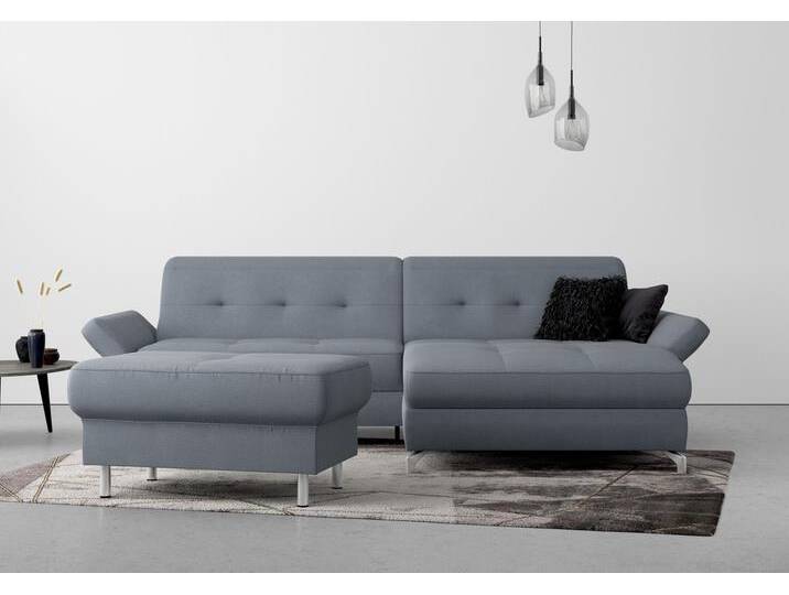 Polsterhocker INOSIGN Maredo , blau (graublau), B:90cm H:49cm T:60cm, Hocker, Federkern-Polsterung, passend zur Maredo -Serie von Inosign