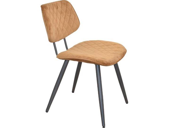 Polsterstuhl INOSIGN, braun (braun, schwarz), B:47cm H:76cm, Polyester, Stühle, Gestell aus Stahlrohr, Sitz und Rücken schaumstoffgepolstert von Inosign