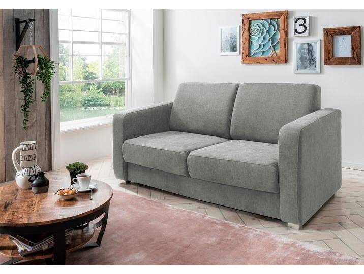 Schlafsofa INOSIGN Mia Problemlöser Sofa, Einzelauszug, Bettsofa, zeitlos und bequem , grau (hellgrau), B:159cm H:88cm T:87cm, 92% Polyester, 8% Nylon, Sofas, mit 2 Einzelauszügen als Längsschläfer von Inosign