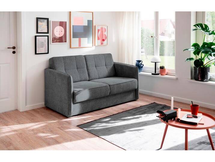 Schlafsofa INOSIGN Milano , grau (anthrazit), B:147cm H:89cm T:87cm, 100% Polyester, Sofas, zwei einzeln ausziehbare Liegefunktionen von Inosign