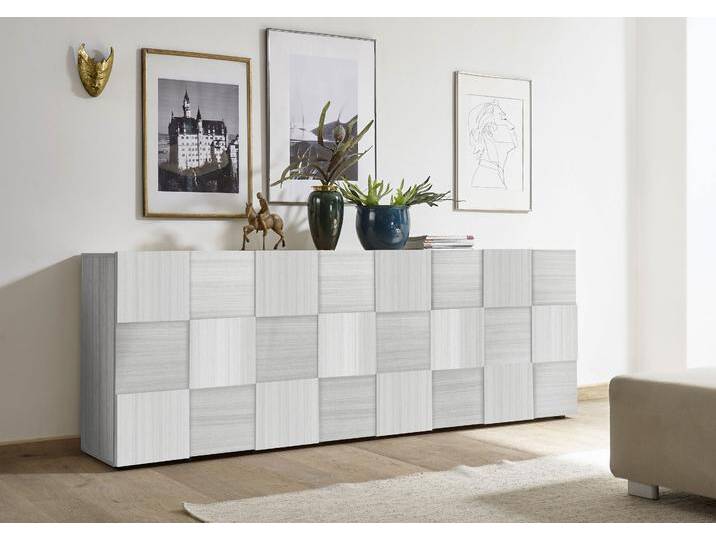 Sideboard INOSIGN Dama Breite 241, Kommode 4 Türen, Anrichte , grau (eucalipto), B:241cm H:84cm T:42cm, Sideboards, Front in 3D-Optik, viel Stauraum, verschiedene Farben von Inosign
