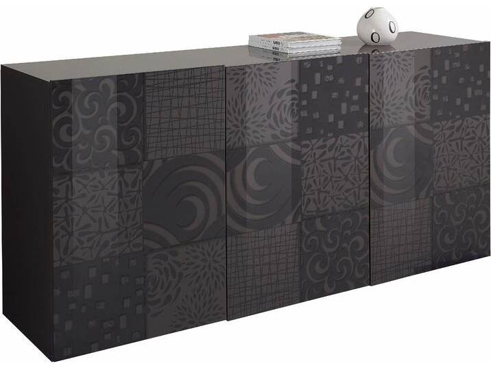 Sideboard INOSIGN Miro , grau (anthrazit hochglanz lack mit siebdruck), Sideboards, Breite 181 cm mit dekorativem Siebdruck von Inosign