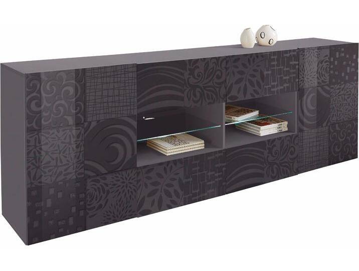 Sideboard INOSIGN Miro , grau (anthrazit hochglanz lack mit siebdruck), Sideboards, Breite 241 cm mit dekorativem Siebdruck von Inosign
