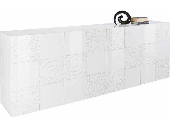 Sideboard INOSIGN Miro , weiß (weiß hochglanz lack mit siebdruck), Sideboards, Breite 241 cm mit dekorativem Siebdruck von Inosign