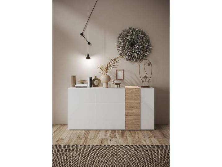 Sideboard INOSIGN Venus, Kommode , weiß (weiß hochglanz lack, eiche cadiz nb), B:181cm H:86cm T:44cm, Sideboards, Breite 181 cm von Inosign