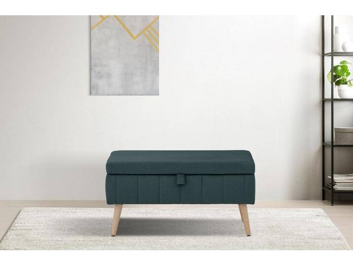 Truhenbank INOSIGN AMIRA Sitzbank mit Stauraum, Maße B/T/H: 81/36/43 cm , grün (dunkelgrün), B:81cm H:43cm T:36cm, Struktur fein (100% Polyester);Samtvelours (100% Polyester);Luxus-Microfaser weich (100% Polyester), Sitzbänke, mit Staufach, in 3 Bezugsqualitäten mit feiner Steppung von Inosign