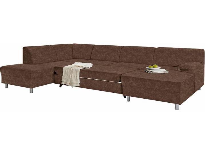 Wohnlandschaft INOSIGN Jamie, zeitloses Design, fester Sitzkomfort, viel Platz, U-Form , braun, B:308cm H:72cm T:80cm, Sofas, wahlweise mit Bettfunktion von Inosign