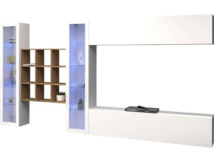 Wohnwand INOSIGN Maruska , weiß (weiß hochglanz, weiß hochglanz), B:350cm H:180cm T:30cm, Spanplatte, Kastenmöbel-Sets von Inosign