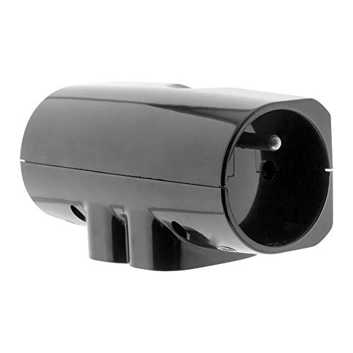 Zenitech – 4-seitige Steckdosenleiste für Flachbildfernseher – Quadriplite – 2 x 16 A + 2 x 6 A – Schwarz von Zenitech