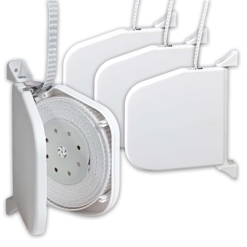 INOVATEC Rollladen Gurtwickler weiß aufklappbar Mini 5,5 m Gurtband Aufputz Schaniersystem [2 Stück, 4 Stück], Anzahl:4 von INOVATEC GmbH