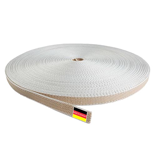 Inovatec 50 Meter Rollladengurt Mini 14mm für Tür und Fenster Rolladen - reißfest und UV-beständig - in Grau Weiß Beige Braun, Farbe:Beige von INOVATEC GmbH