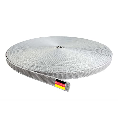 Inovatec 50 Meter Rollladengurt Mini 14mm für Tür und Fenster Rolladen - reißfest und UV-beständig - in Grau Weiß Beige Braun, Farbe:Grau von Inovatec