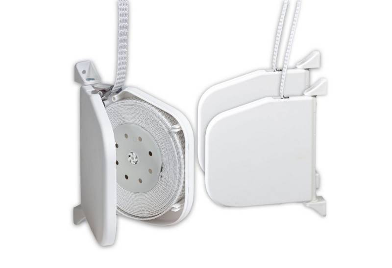 Inovatec Aufputz-Gurtwickler Rollladen Gurtwickler weiß aufklappbar Mini 5,5 m Gurtband, Gurtbreite 15 mm, 2-tlg. von Inovatec