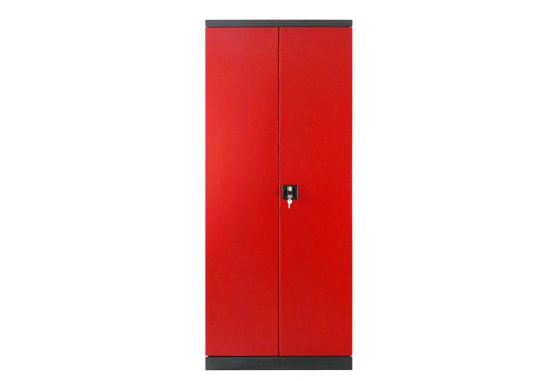 Inovatec Mehrzweckschrank Stahlschrank XL-T mit 4 Fachböden Anthrazitgrau / Feuerrot von Inovatec