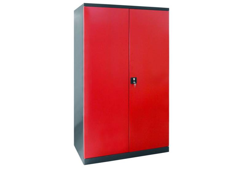 Inovatec Mehrzweckschrank XXL mit 4 Fachböden (BxHxT) 1100x1920x580 mm Anthrazitgrau / Feuerrot von Inovatec