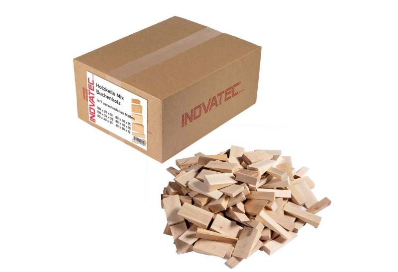 Inovatec Montagekeil 100 x Holz Keile Mix in verschiedenen Abmessungen im Karton von Inovatec