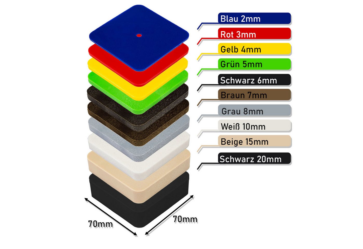 Inovatec Unterlegplatte Kunststoff Unterlegplatten 70 x 70, 320-St. Inovatec Unterlegplatte Kunststoff Unterlegplatten 70 x 70, 320-St. von Inovatec