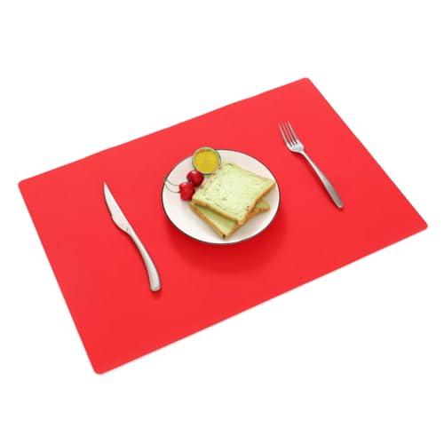 Inovey 60 * 40Cm Lebensmittelechtes Silikon Wasserdichtes Tischset Wärmeisolierung rutschfest Abwaschbar Tischmatte Arbeitsmatte -rot -60 * 40cm von Inovey