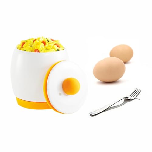 Inovey Mikrowelle Eierkocher Portable Design Mit Deckel Instant Rührkocher Mini Ei Eintopf Keramik Eierkocher von Inovey