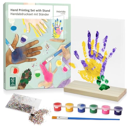 Inovida Fingerabdruck Set : Familien Handabdruck Set – 6 Fingerfarben und Ständer – Handabdruck Familie – Baby Abdruckset – Pfotenabdruck Set Katze und Hundepfoten Abdruck – Baby Fussabdruck Inovida Fingerabdruck Set : Familien Handabdruck Set – 6 Fingerfarben und Ständer – Handabdruck Familie – Baby Abdruckset – Pfotenabdruck Set Katze und Hundepfoten Abdruck – Baby Fussabdruck von Inovida