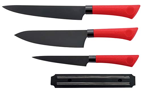 Inox Trade 4 TLG.Titan Messerset Küchenmesser Kochmesser Steakmesser Magnethalter von Inox Trade