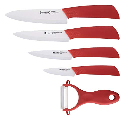 Inox Trade Messer-Set 4-TLG inkl. Schäler Modernes Design Kochmesser Fleischmesser Rot von Inox Trade