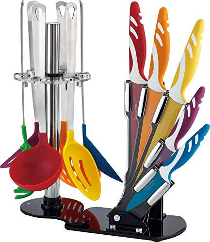 Inox Trade Modernes Design Messer-Set 12tlg Messerblock +Ständer Küchenhelfer von Inox Trade