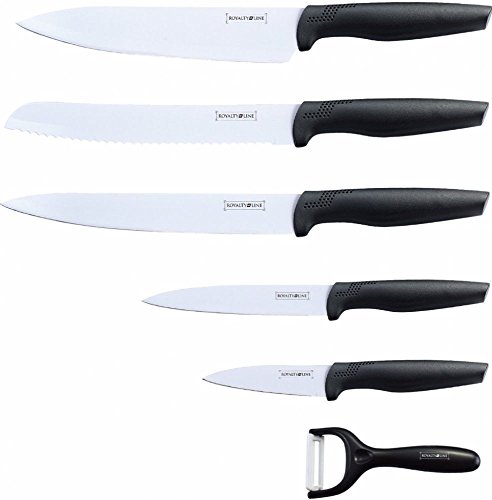 Inox Trade Modernes Design Messer-Set 5-TLG inkl. Schäler Kochmesser Fleischmesser Schwarz von Inox Trade